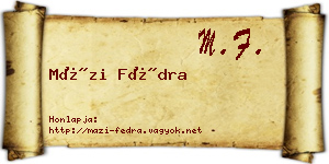 Mázi Fédra névjegykártya